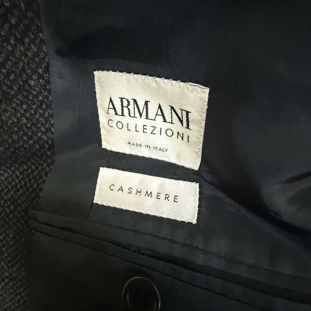 Armani Collezioni Men’s Wool Cashmere Blazer Size S Gray 3 Button Made Italy